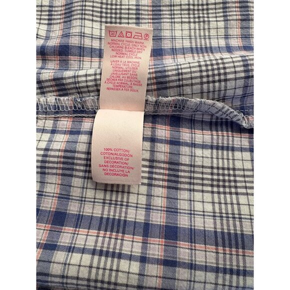 Victorias Secret Sleep Shirt Womens Size Medium Pink Lavender Plaid Nightgown PJ - Picture 9 of 9
